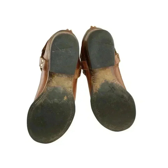 Distressed Diego Di Lucca Womens Biker Boots Brown Leather Zipper Size 8 EE - Picture 10 of 13